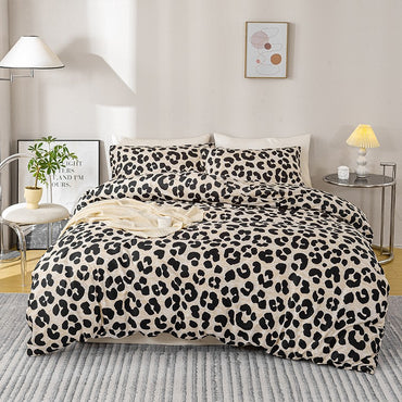 3pcs Leopard Print Duvet Cover Set, Soft Skin-Friendly Bedding Set Includes 1 Duvet Cover And 2 Pillowcases
