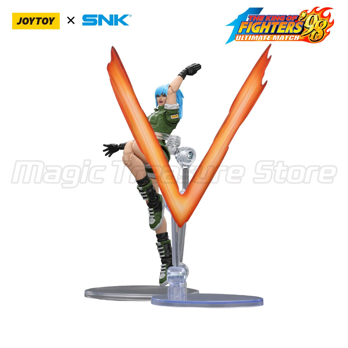 ?MT?JOYTOY Boneco de Ação 1/18 SNK KOF'98UM Ikari Warriors Team Ralf Jones Clark Still Leona Heidern Modelo de Brinquedo Presente