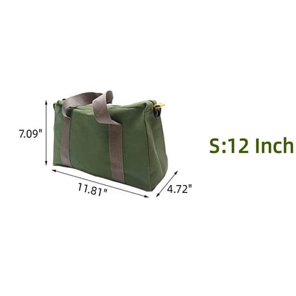 Wide Mouth Tool Bag, Canvas Tool Bag, Heavy Duty Tool Storage Bag, Large Capacity Tool Tote Bag for Electricians, Power