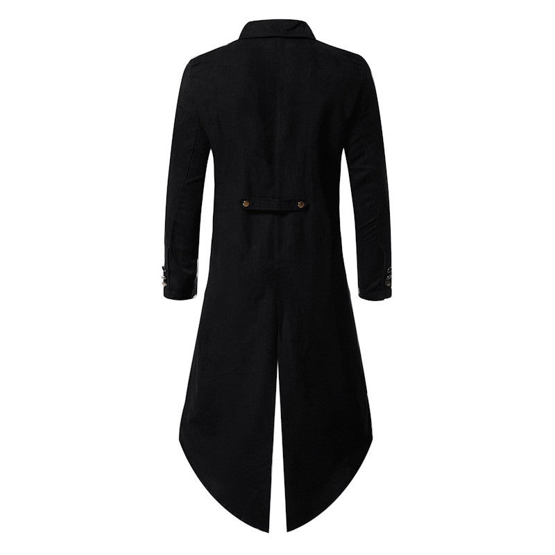 New 2025 Vintage Gothic Steampunk Tailcoat Men Slim Fit Long Sleeve Blazers Male Fashion Party Banquet Halloween Cosplay Costume
