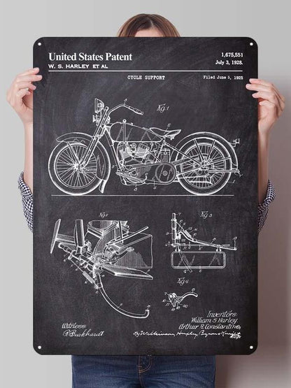Letreiro de Flandres H-Harley Pôster de Motocicleta Decoração Estética de Quarto Masculino Placas de Metal Personalizadas para Garagem Decoração de Parede Retrô para Casa