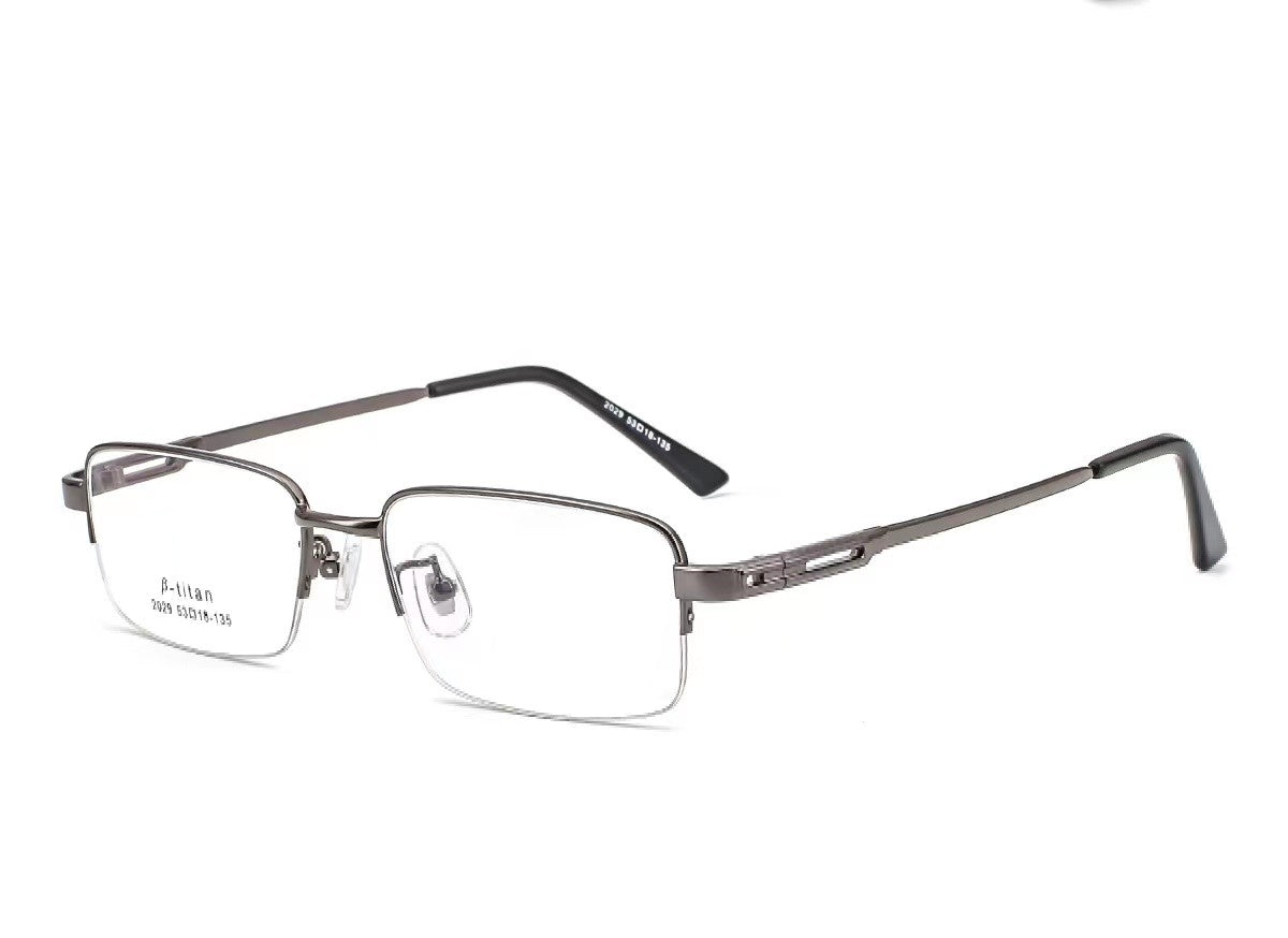 Óculos Unissex de Grau Para Miopia com Meia Armação de Metal 0 -0.5 -1 -1.5 -2 -2.5 -3-3.25-3.50-3.75-4.00-4.25-4.50 -4 -5 -6