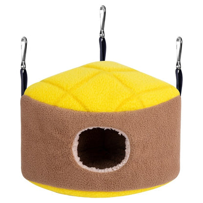 Casa de Inverno Quentinha para Pássaros, Ninho, Cabana Confortável, Rede Suspensa, Acessórios para Gaiola, Esconderijo de Pelúcia para Gerbil, Papagaio Pequeno, Periquito, Calopsita