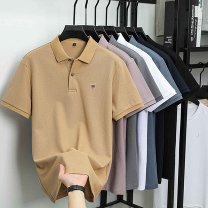 High-end 100% Cotton Short Sleeve Polo Shirt Men's Summer Luxury Brand Breathable Paul T-shirt Exquisite Embroidery Casual Top
