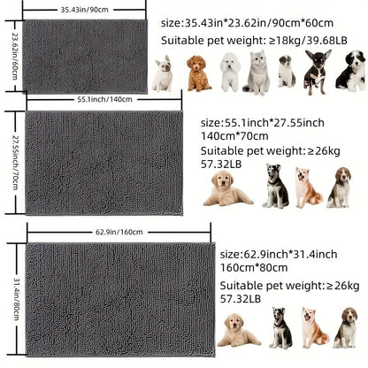 Tapete de Porta Para Patas Sujas de Cães, Absorve Umidade e Sujeira, Tapete Lavável Antiderrapante Absorvente, Microfibra de Secagem Rápida, Tapete de Lama Para Cães,