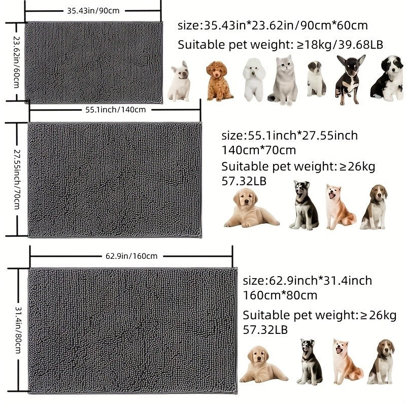 Tapete de Porta Para Patas Sujas de Cães, Absorve Umidade e Sujeira, Tapete Lavável Antiderrapante Absorvente, Microfibra de Secagem Rápida, Tapete de Lama Para Cães,