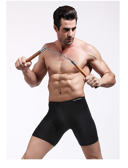 Men's Long Leg Boxer Briefs - Anti-Chafing, Breathable Modal Underwear, Quick-Dry Sports Compression Shorts for Running & Workou