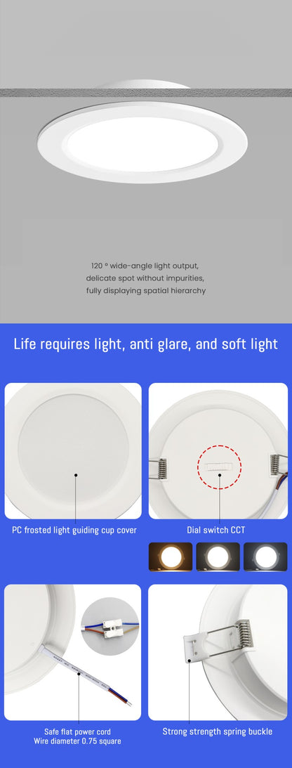 1-10pcs LED Change color 3 CCT 3000K 4000K 6000K LED Ceiling Spotlight embedded light 7W AC 110V 220V Adjust 90° lighting Spot