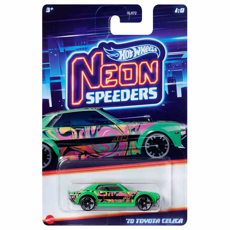 Hot Wheels Neon Speeders Series 8 Diecast Car Set 1/64 Scale Models Mazda RX-7 Datsun 510 B C D HLH72 Collectible Toy Xmas Gifts