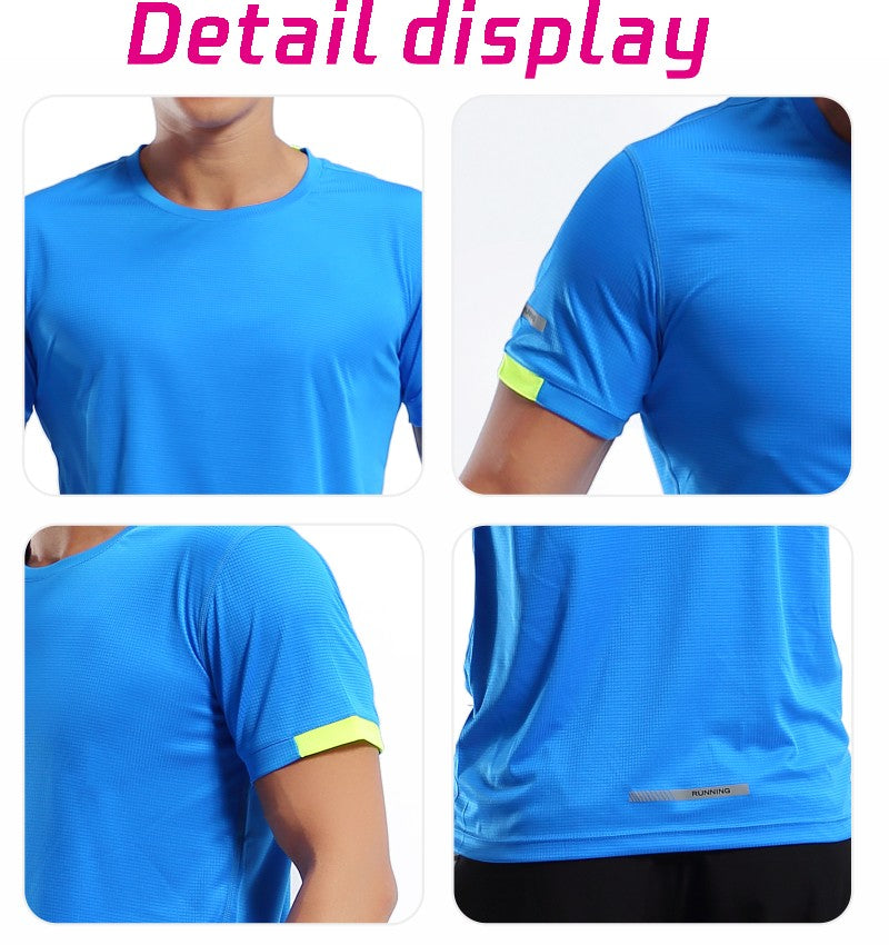 Leisure sports T-shirt printed with logo, quick drying, breathable, elastic summer short sleeved customized embroidery printed w