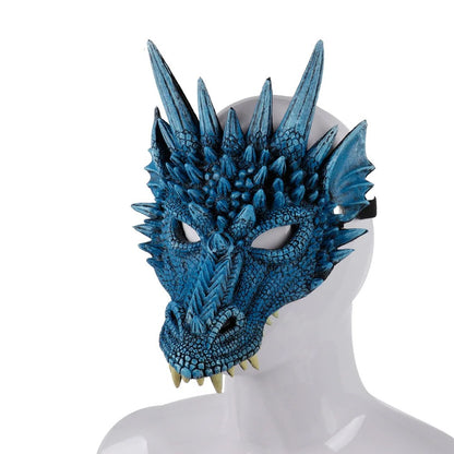 Halloween Horror Dragon Mask Mardi Gras Carnival Party PU Foam 3D Dragon Mask Masquerade Cosplay Props Clothing Accessories