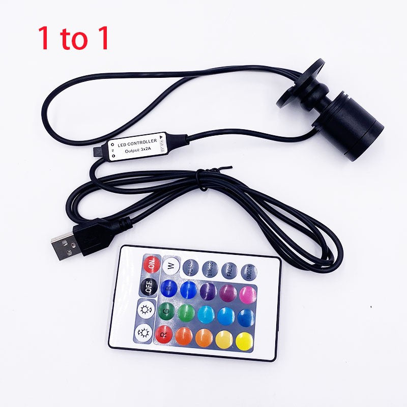 RGB Led Spotlight USB 5V Dimmable Colour Mini Ceiling Spot 1W 3W Showcase Pattern Showcase Light Room Decor 1 to 4 Remote Set