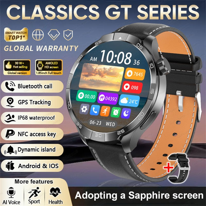 2026 Smartwatch com Display AMOLED Sempre Ativo, NFC, Chamada Bluetooth, Trajetória GPS, Impermeável, Saúde e Esporte, para Homens, Compatível com Android e iOS