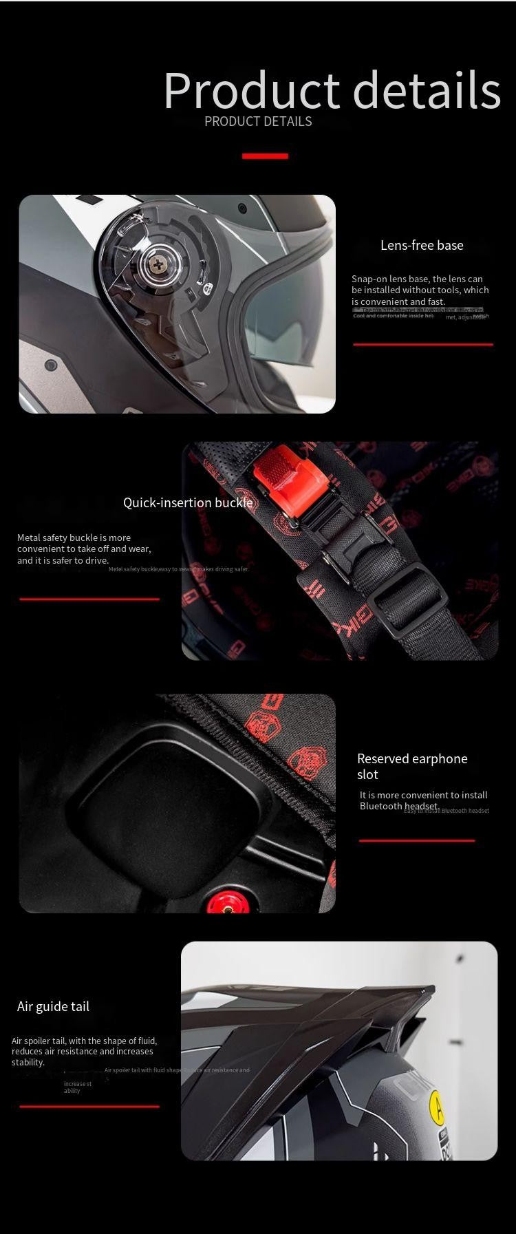 Capacete articulado para motociclistas, com dupla certificação 3C e DOT, e viseira dupla, importado da China