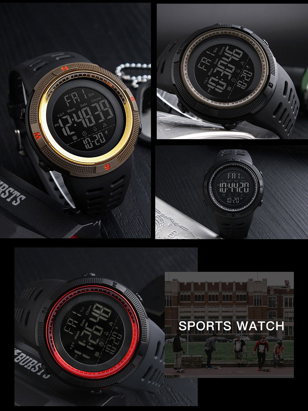 SKMEI 1251 Digital Watch for Men Waterproof Sports Electronic Countdown Mens Wristwatches Military Date Clock 1560 reloj hombre