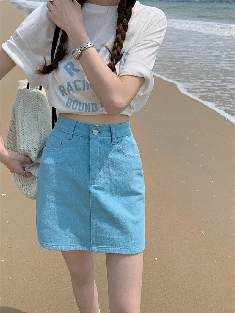 new summer fashion cusual brand female women girls Denim Skirt