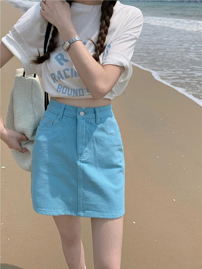 new summer fashion cusual brand female women girls Denim Skirt