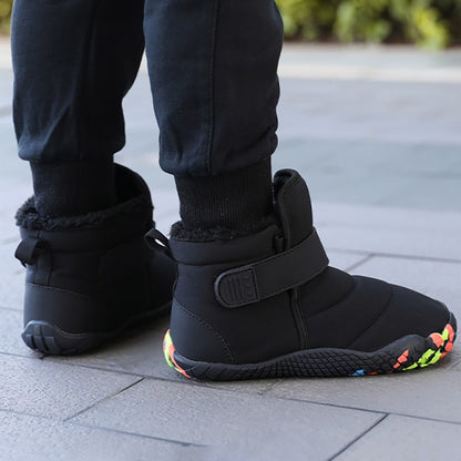 Kids 2025 New Wide Toe Barefoot Snow Boots Boys Girls Winter Minimalist waterproof Sneakers Girls Boys Non-Slip Warm Snow Boots