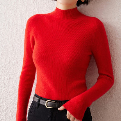 New women's sweater 100% pure cashmere high neck knitted pullover Korean version slim fit hot selling fashionable sweater