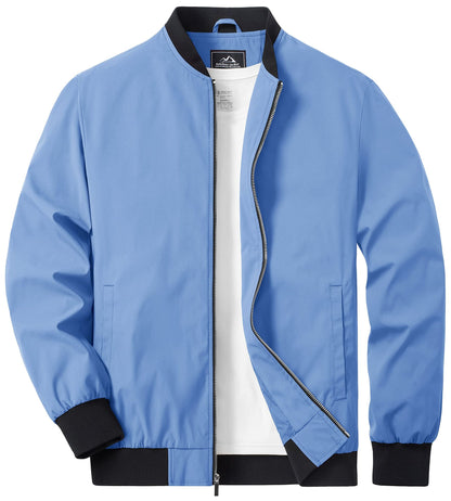 TACVASEN Lightweight Spring Windbreaker Mens Bomber Jackets Outdoor Basketball Jakcets Sportswear Coats With Pocket Casual Tops