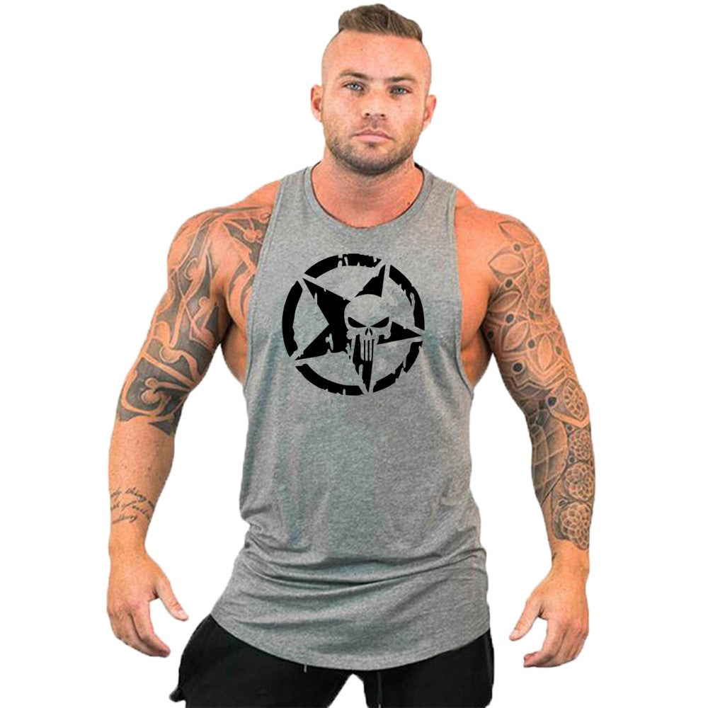 New fashion pure cotton sleeveless shirt vest men's fitness shirt men's undershi