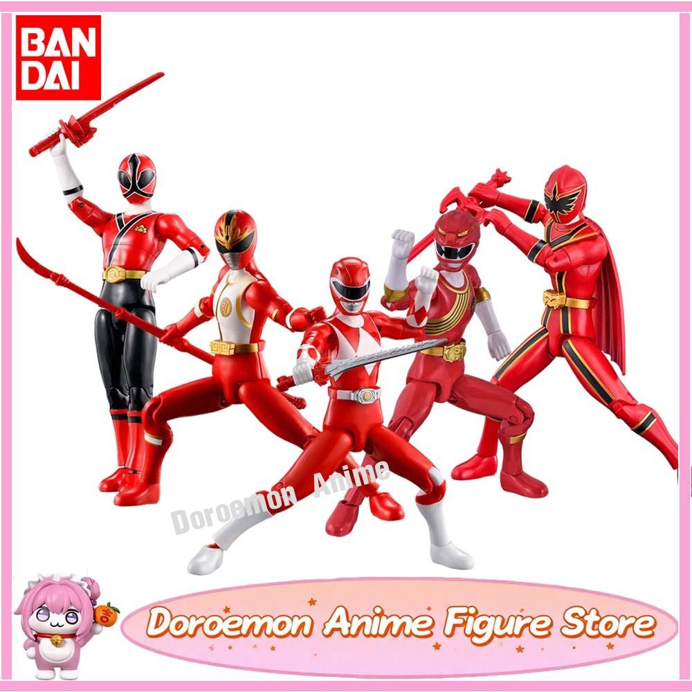 Em estoque, original Bandai Action Hero Super Sentai Power Rangers Coleção Red Rangers Bonecos de Ação Modelo Brinquedo Presente