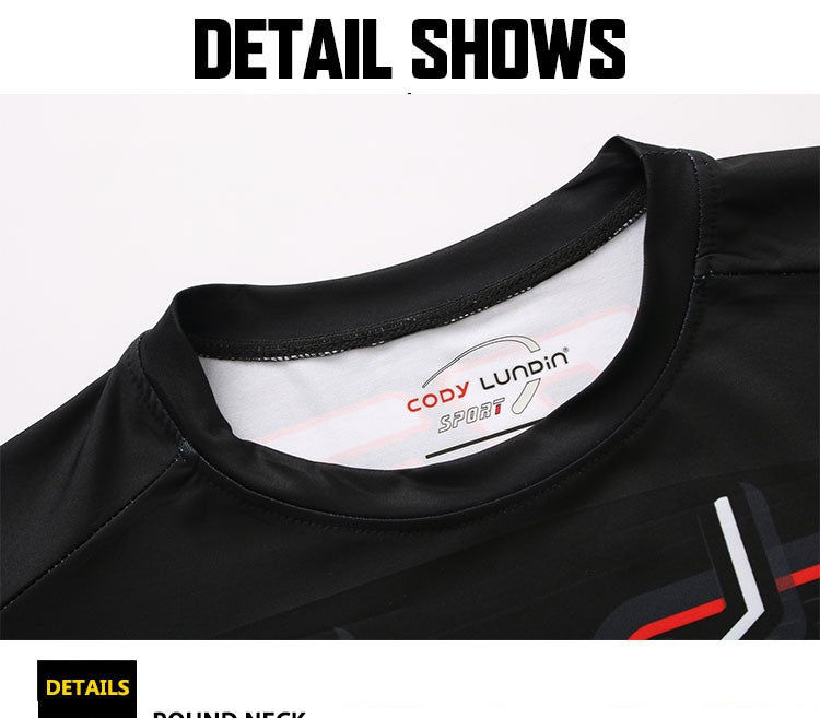 Sportswear Men T-shirt 3D Printing Ant Pattern Novel and Simple, Elastic Compression and Quick-drying Fitness Bodybuilding Shirt