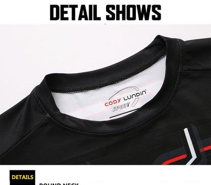 Sportswear Men T-shirt 3D Printing Ant Pattern Novel and Simple, Elastic Compression and Quick-drying Fitness Bodybuilding Shirt