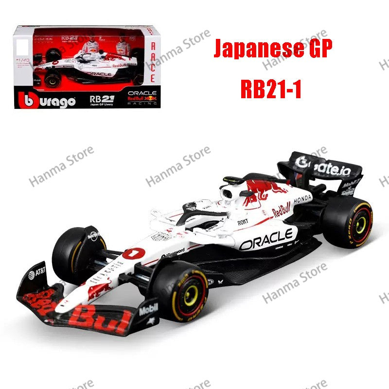 Rb21 Red Bull F1 Japonês Bburago 1:43 Mclaren Mcl39 Miniatura de Liga Diecast Modelo #4 #81 Campeão Mcl38 Miami Gp Mônaco Carro de Brinquedo