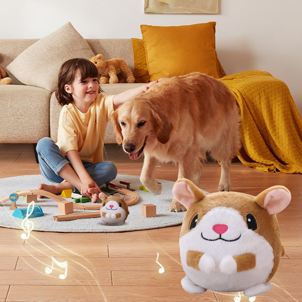 Brinquedo de Pelúcia Interativo Automático com Salto, Resistente à Mordida, com Som, Falante e Autônomo para Cães Pequenos e Médios