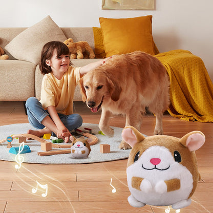 Brinquedo de Pelúcia Interativo Automático com Salto, Resistente à Mordida, com Som, Falante e Autônomo para Cães Pequenos e Médios