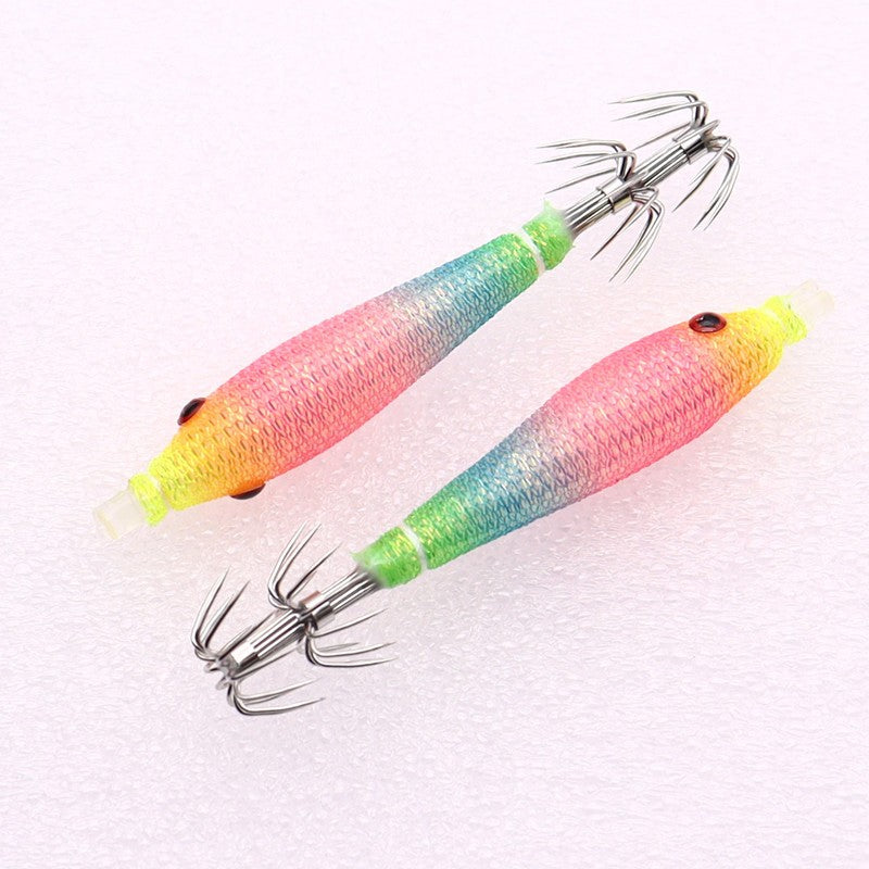 5 unidades/saco 68mmRolo de Pano Luminoso UV Tubo de Sopro Pesca Polvo Isca de Camarão de Madeira Anzol de Lula pesca Anzol de Explosão de Pesca