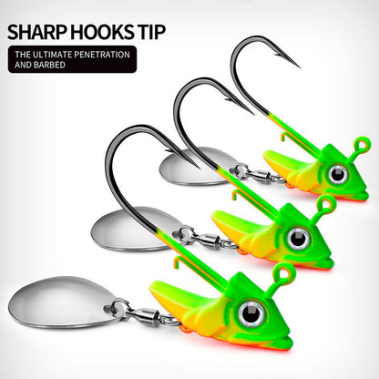 1pc Anzol Jig Head 7.5g 10.5g 15g Iscas de Pesca Giratórias de Lantejoula Metálicas Colheres Anzóis Jigging Jigs Iscas de Pesca Material de Pesca