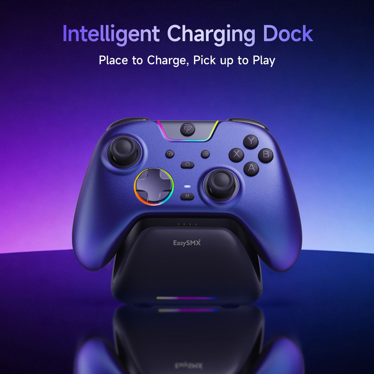 EasySMX White Black Gamepad X05 Pro Wireless PC Gaming Controller for PC Windows iOS Switch Android with Charging Dock