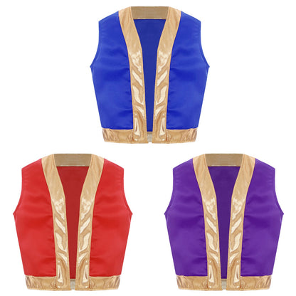 Boys Girls Halloween Toad Game Character Vest Open Front Loose Waistcoat Carnival Theme Party Super Brother Role Play Costume