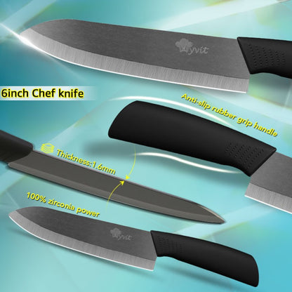 Conjunto de Facas de Cerâmica para Cozinha, 3 4 5 6 polegadas, Faca do Chef, Utilitária, para Fatiar, Cortar Frutas, Legumes, Comida de Bebê, para Descascar, Cabo Antiderrapante