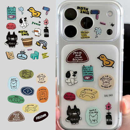 Korean INS-style Jelly Stickers Cute 3D Relief Decal Decorative Kawaii Stickers Mobile Phone Case DIY PC Waterproof Decals