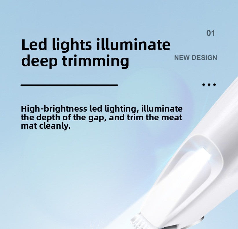 Máquina de Tosa Profissional para Cães e Luz LED Display LCD Lâmina de 18mm para Aparar Patas Baixo Ruído Aparador de Pelos de Pet sem Fio
