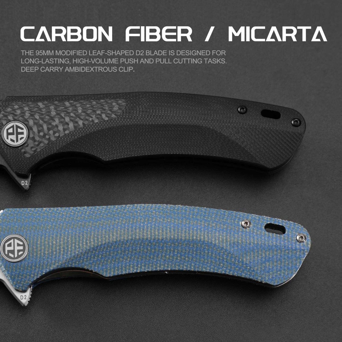 Petrified Fish PF838 Folding Knife Jackknife D2 Steel Outdoor Camping Hunting Hiking EDC Tool Ball Bearing G10 Handle Knives