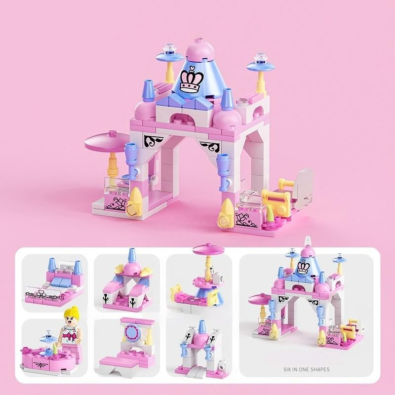 6 in 1 Mega City Building Set - Police Car, Fire Truck, Crane, Tank, Helicopter & More, Construction Engineering Toys Gift