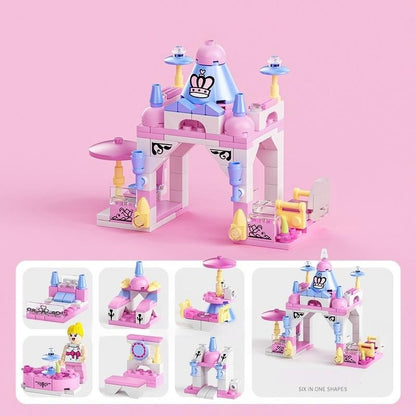 6 in 1 Mega City Building Set - Police Car, Fire Truck, Crane, Tank, Helicopter & More, Construction Engineering Toys Gift