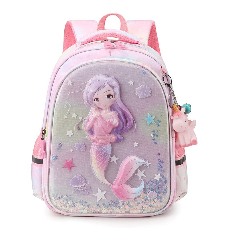 Mochila escolar de unicórnio para estudantes do ensino fundamental, mochila fofa e leve para crianças do 1º ao 5º ano, mochila de grande capacidade