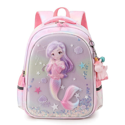 Mochila escolar de unicórnio para estudantes do ensino fundamental, mochila fofa e leve para crianças do 1º ao 5º ano, mochila de grande capacidade