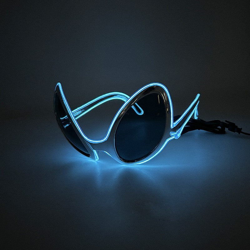 Led Glasses NightClub Masquerade Concert Club Neon Accessories Cool Vogue Flashing LED Futuristic Glasses Men Metal Cool Glasses