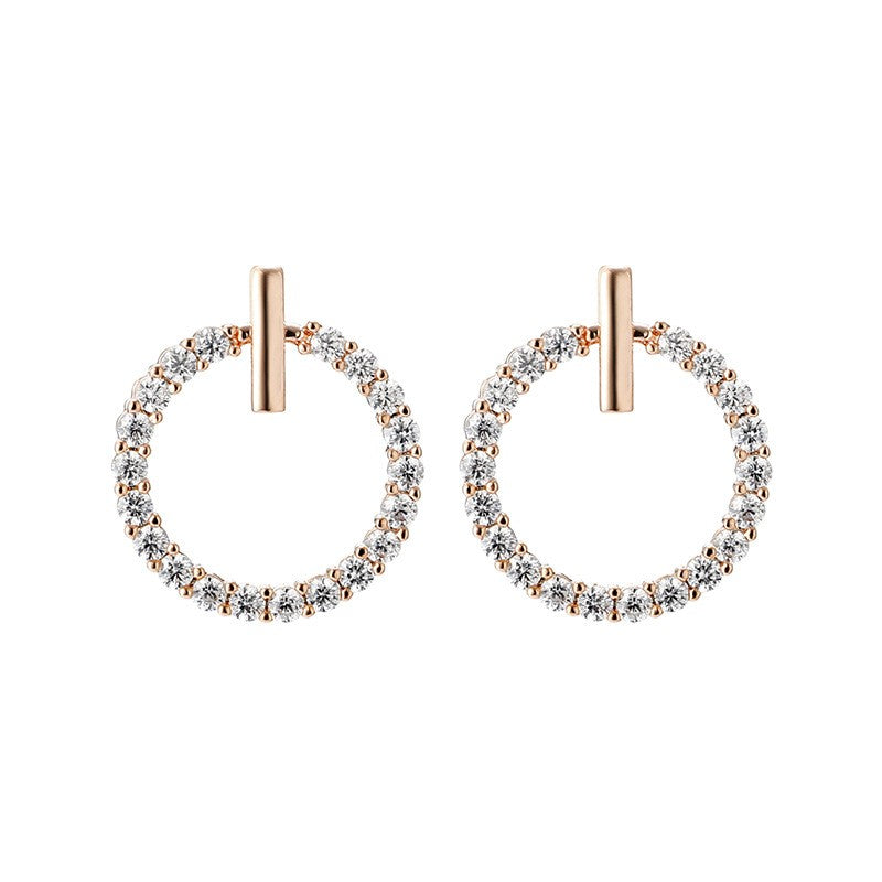 LByzHan Frete Grátis Moda 925 Prata Esterlina Cristal Strass Geométrico Redondo Brincos Para Mulheres Belas Joias
