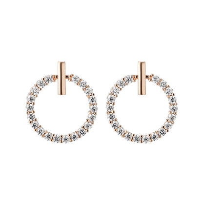 LByzHan Frete Grátis Moda 925 Prata Esterlina Cristal Strass Geométrico Redondo Brincos Para Mulheres Belas Joias