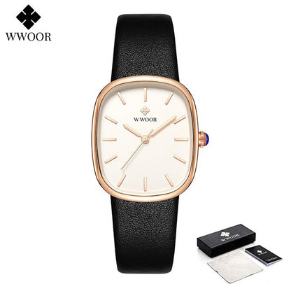WWOOR New Reloj Fashion Women's Bracelet Watch Luxury Brand Elegant Dress Quartz Clock Waterproof Top Ladies Wristwatch Gift Box