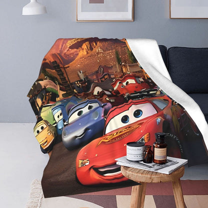 Cobertor Carros Relâmpago McQueen "A Vida É Uma Estrada" Cobertor Aveludado Respirável Super Quente para Cama Sofá Manta Fina de Pelúcia