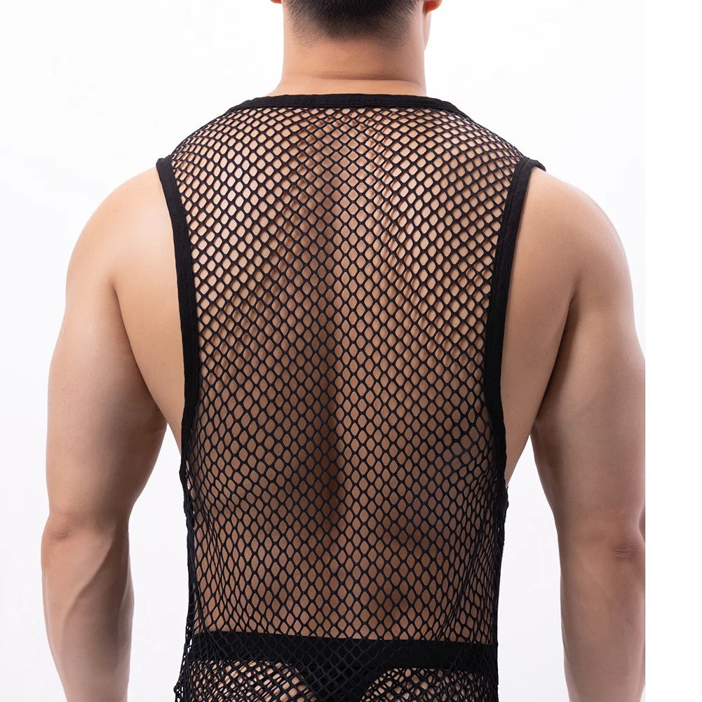 BRAVE PERSON Fashion Men Clothing Bodybuilding Gym Tank Tops Sleeveless Mesh Undershirt Fitness Workout Vest