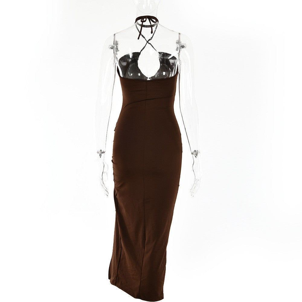 Sleeveless Sexy Female Midi Backless Dresses Slim Night Club Party Women's Dress